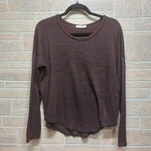 Rag & Bone Jean The Knit Vee Hudson Relaxed Fit Berry Port Heathered Tee Top